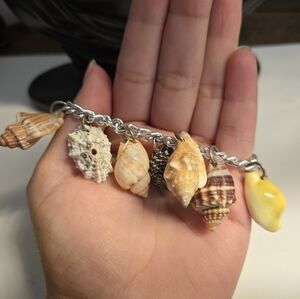 Various seashell charms bracelet